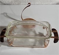 Vintage Bread pan with Carry Rack &  Wall Sconce