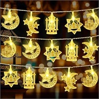 16 ft Moon Star Ramadan String Lights 30 LEDs