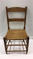 Straight back weaved bottom kitchen chair