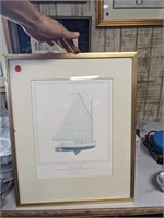 Cape Cod Catboat VTG Framed Print 17 x 21