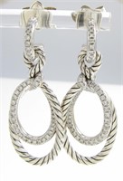 David Yurman Sterling Diamond Continuance Earrings