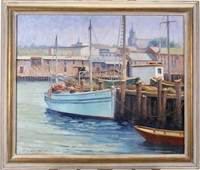 Gordon B Mess 25x30 O/C Boat at Harbor