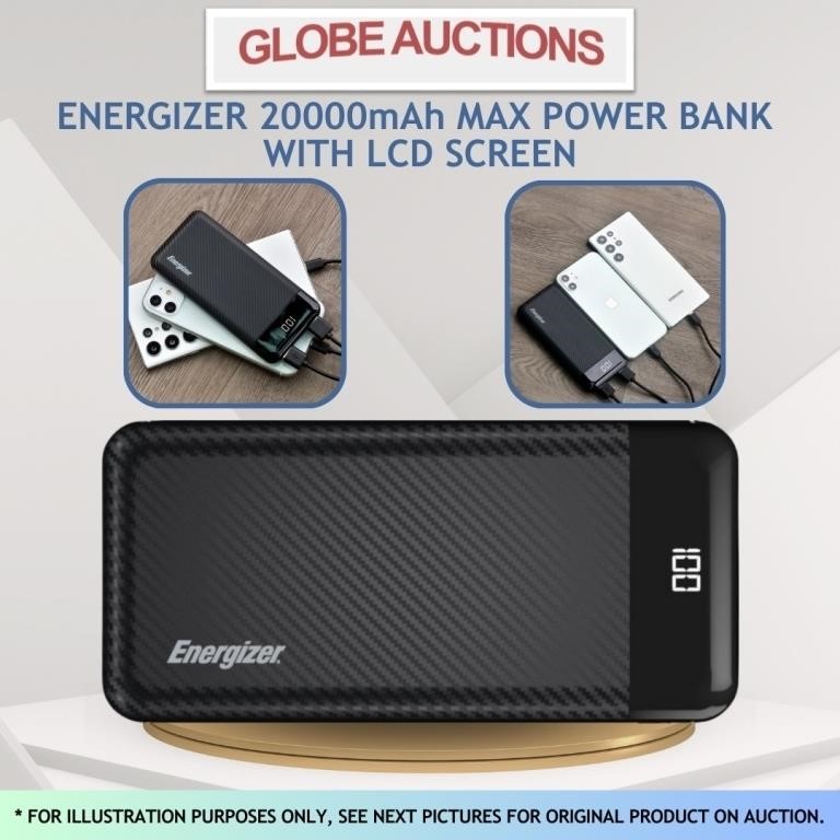 ENERGIZER 20000mAh MAX POWER BANK W/ LCD SCREEN