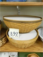 (2) Longaberger Baskets w/ Lids