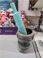 DECORATED CROCK & ROLLING PIN