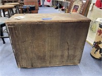 Wood Box w/Lid on Wheels 30"L x 12"W x 22"H