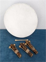 18" Celtic Drum & Bamboo Clackers