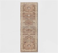 2'4"x7' Caravan Geometric Woven Runner Tan