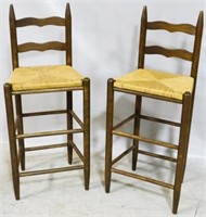 Pair rush seat bar stools 42x18x14