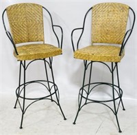 Pair iron bar stools 45x20x17