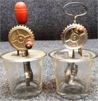 (2) Betty Taplin Glass Mini Beater Jars
