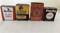 4 Vintage Tins
