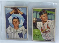 1952 Bowman Cards Sid Hudson and Billy Johnson