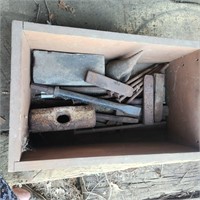 Wooden Box of Metal Implements