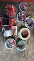 9 Various Rolls of Tape to include Duck Tape,