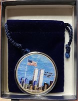2001 American Silver Eagle, Painted 9/11 Comm.