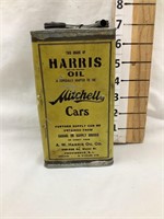RARE Harris Oil/ Mitchells Cars Motor Oil Can,