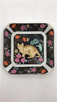 Small Trinket Dish Cat Design Ceramic