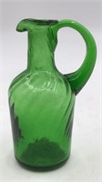 Green Glass Pitchser Small - Could Be Used As