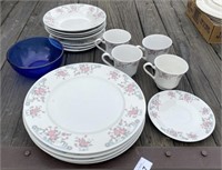 Set of Porcelain China, Cobalt Bowl