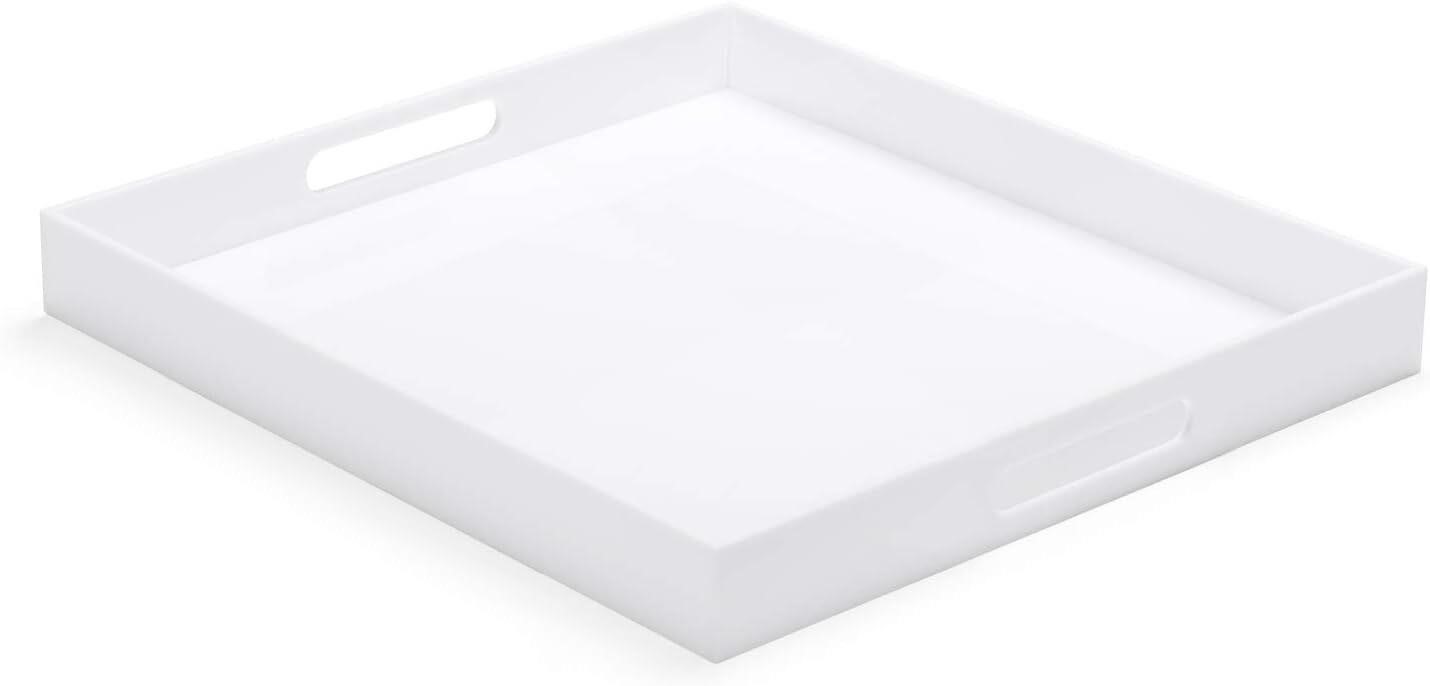 White Modern Acrylic Ottoman Tray 22x22 Inch