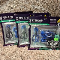 Fish Lab Lot of 3 Kickin Crawl Blue