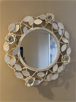 Vintage Decorative Metal Rose Mirror