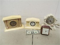 Vintage Clock Lot - Mantle, Alarm - Untested