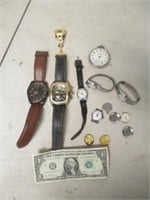 Vintage Watch & Watch Part Lot - Invicta, Ingraham