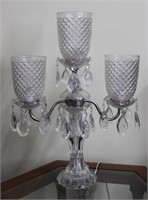 Vintage 1950's Table Top Crystal Candelabra Lamp
