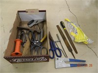 Vintage hand tools cutters files and pliers
