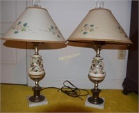 Pair of Capodimonte Style Table Lamps w/ Shades