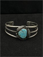 Vintage Silver 925 Turquoise Cuff Bracelet