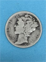 1936D Silver Mercury Dime