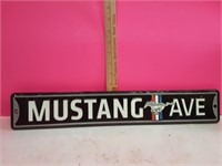 New metal mustang 3in x 20in sign