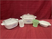 3 Corning Ware Casserole Dishes, Blue Cornflower