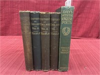 5 Books:  History of England in 4 Volume Set by