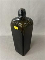 18th Century Olive Green Glass Gin Bottle