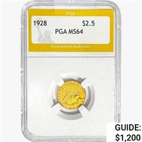 1928 $2.50 Gold Quarter Eagle PGA MS64