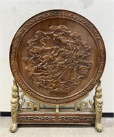 Large Antique Chinese Wood Floor Screen