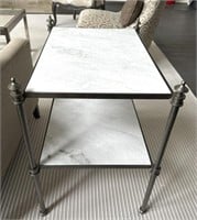 Like New Metal and Marble Side Table