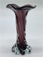 Cased Amethyst Art Glass Vase