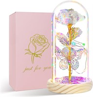 Glass Rose in A Glass Dome x2