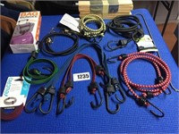 Bungee Cords, Straps, Velcro Cord Tie, Wood