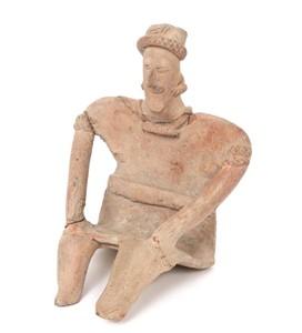 Pre-Columbian Colima Seated Figure, 300 BCE - 300