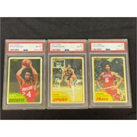 (3) Psa 8 1981 Topps Basketball Hall Of Famers