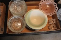 Flat of Clear Glass & Other Bowls