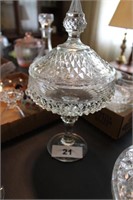 Tall Clear Lidded Compote