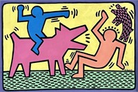 KEITH HARING POP ART OIL ON CANVAS