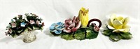 LOVELY LOT OF CAPODIMONTE ITALY FLOWERS (3)